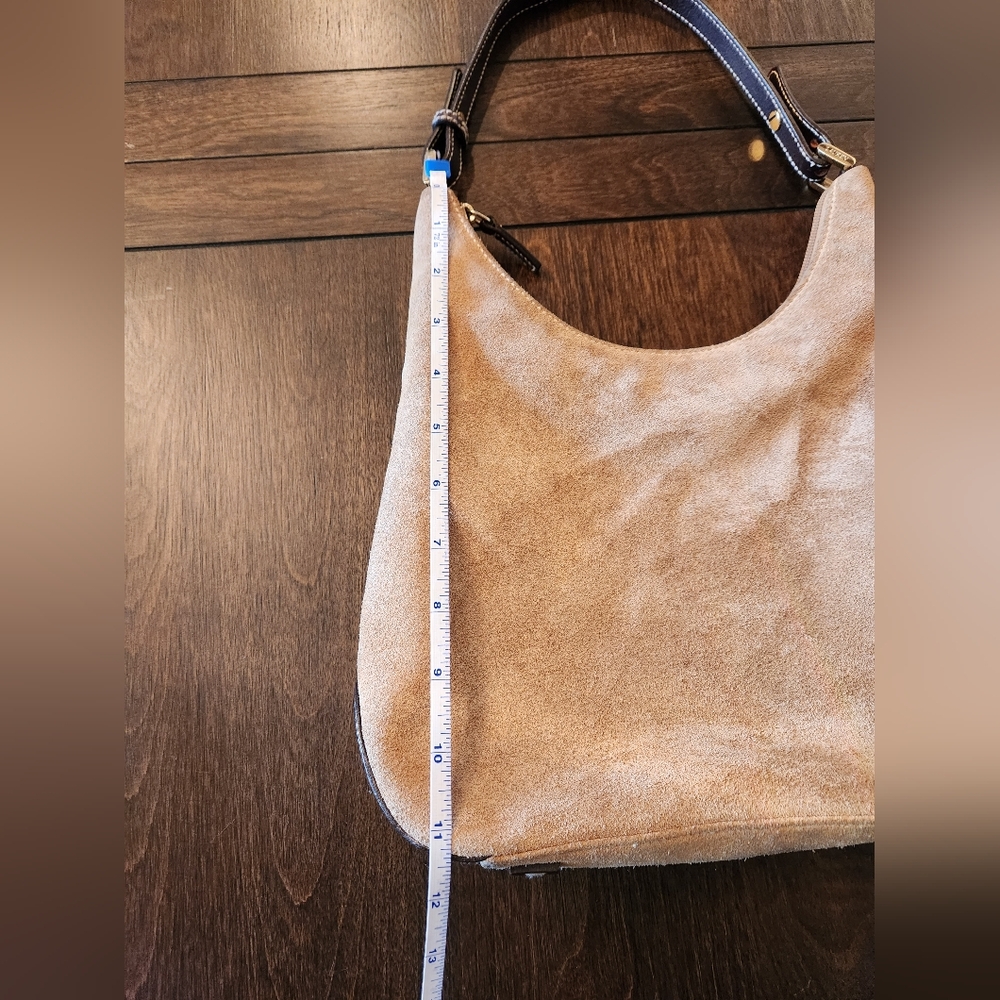 Ralph Lauren Vintage Y2k 2000s Tan Slouchy Suede Hobo Bag Excellent Con - Picture 16 of 16